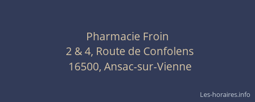 Pharmacie Froin