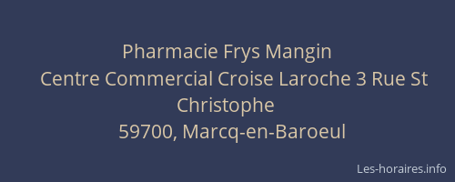 Pharmacie Frys Mangin