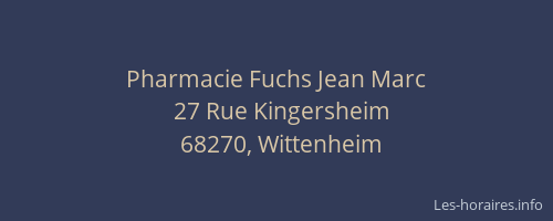 Pharmacie Fuchs Jean Marc