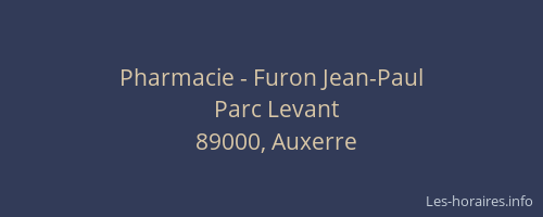 Pharmacie - Furon Jean-Paul