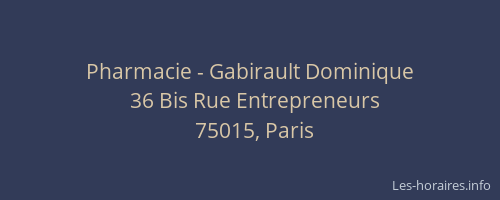 Pharmacie - Gabirault Dominique