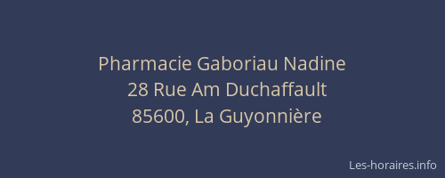 Pharmacie Gaboriau Nadine