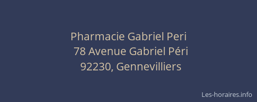 Pharmacie Gabriel Peri