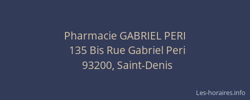 Pharmacie GABRIEL PERI