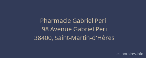 Pharmacie Gabriel Peri