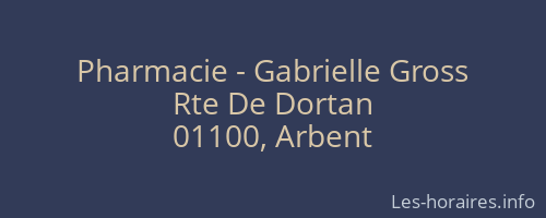 Pharmacie - Gabrielle Gross