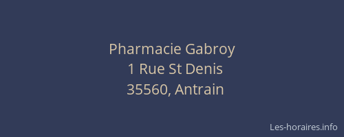 Pharmacie Gabroy