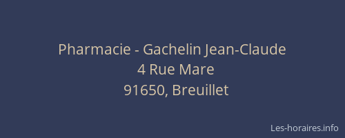 Pharmacie - Gachelin Jean-Claude