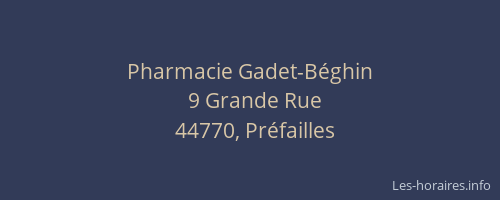 Pharmacie Gadet-Béghin