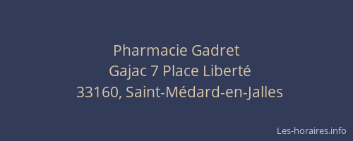 Pharmacie Gadret