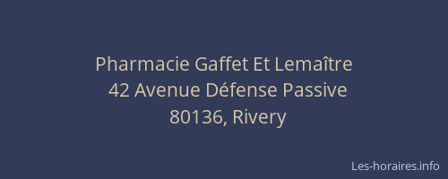Pharmacie Gaffet Et Lemaître