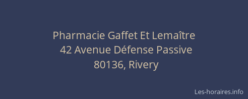 Pharmacie Gaffet Et Lema&icirc;tre