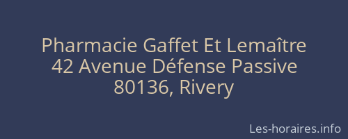 Pharmacie Gaffet Et Lemaître