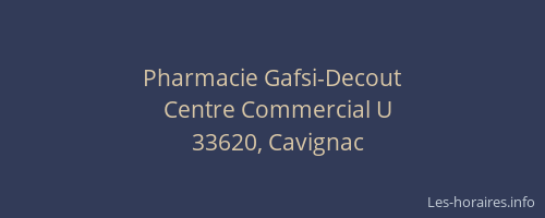Pharmacie Gafsi-Decout