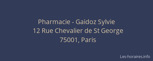 Pharmacie - Gaidoz Sylvie