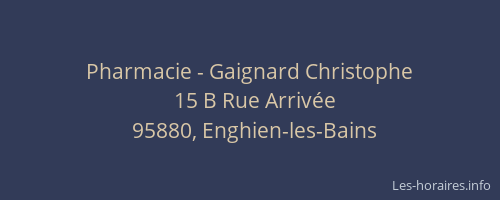 Pharmacie - Gaignard Christophe