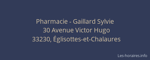 Pharmacie - Gaillard Sylvie