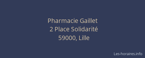 Pharmacie Gaillet