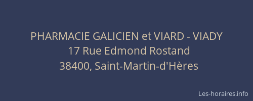 PHARMACIE GALICIEN et VIARD - VIADY