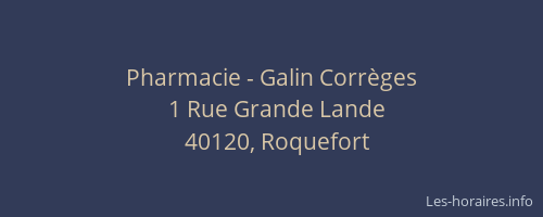 Pharmacie - Galin Corr&egrave;ges