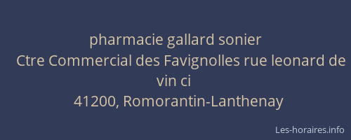 pharmacie gallard sonier