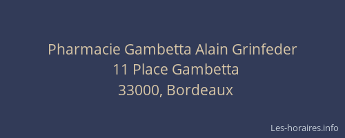 Pharmacie Gambetta Alain Grinfeder