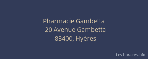 Pharmacie Gambetta