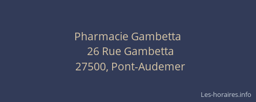 Pharmacie Gambetta