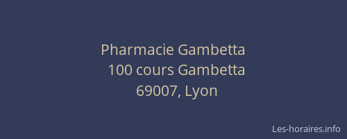 Pharmacie Gambetta