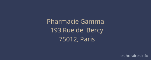 Pharmacie Gamma