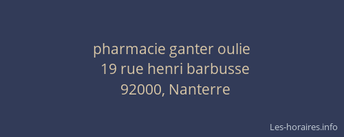 pharmacie ganter oulie