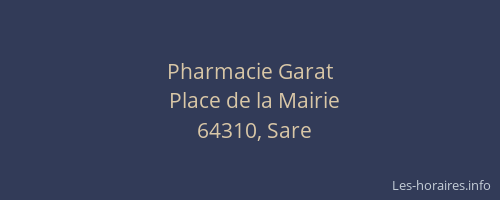 Pharmacie Garat