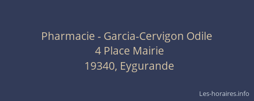 Pharmacie - Garcia-Cervigon Odile