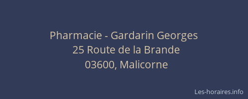 Pharmacie - Gardarin Georges