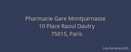 Pharmacie Gare Montparnasse