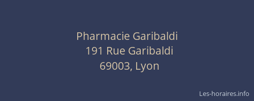 Pharmacie Garibaldi