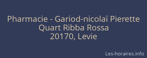 Pharmacie - Gariod-nicola&iuml; Pierette