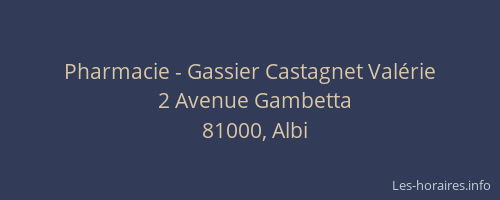 Pharmacie - Gassier Castagnet Valérie