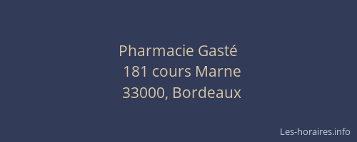 Pharmacie Gasté