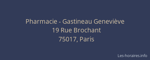 Pharmacie - Gastineau Geneviève