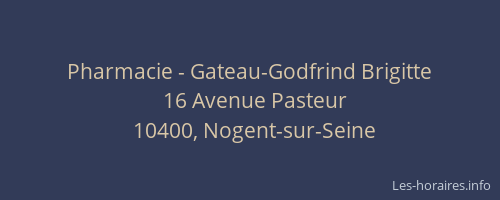 Pharmacie - Gateau-Godfrind Brigitte
