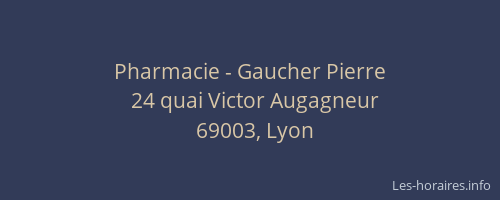 Pharmacie - Gaucher Pierre