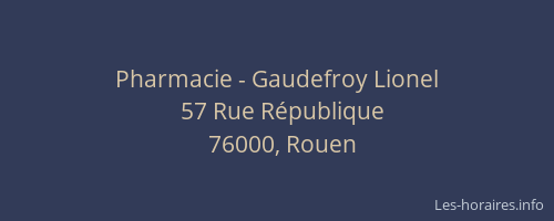 Pharmacie - Gaudefroy Lionel