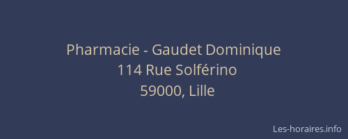 Pharmacie - Gaudet Dominique