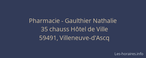 Pharmacie - Gaulthier Nathalie
