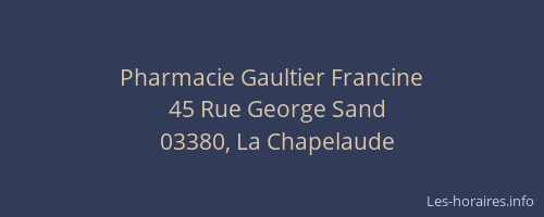 Pharmacie Gaultier Francine
