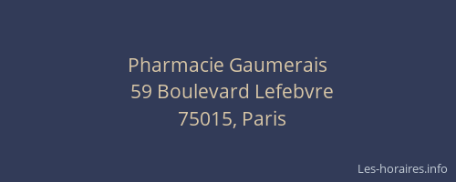 Pharmacie Gaumerais
