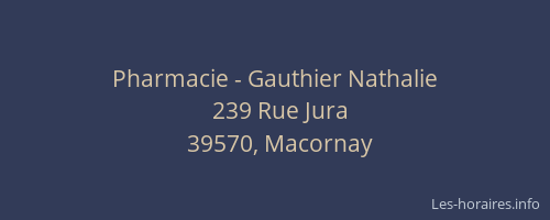 Pharmacie - Gauthier Nathalie