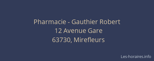 Pharmacie - Gauthier Robert