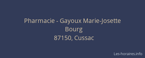 Pharmacie - Gayoux Marie-Josette